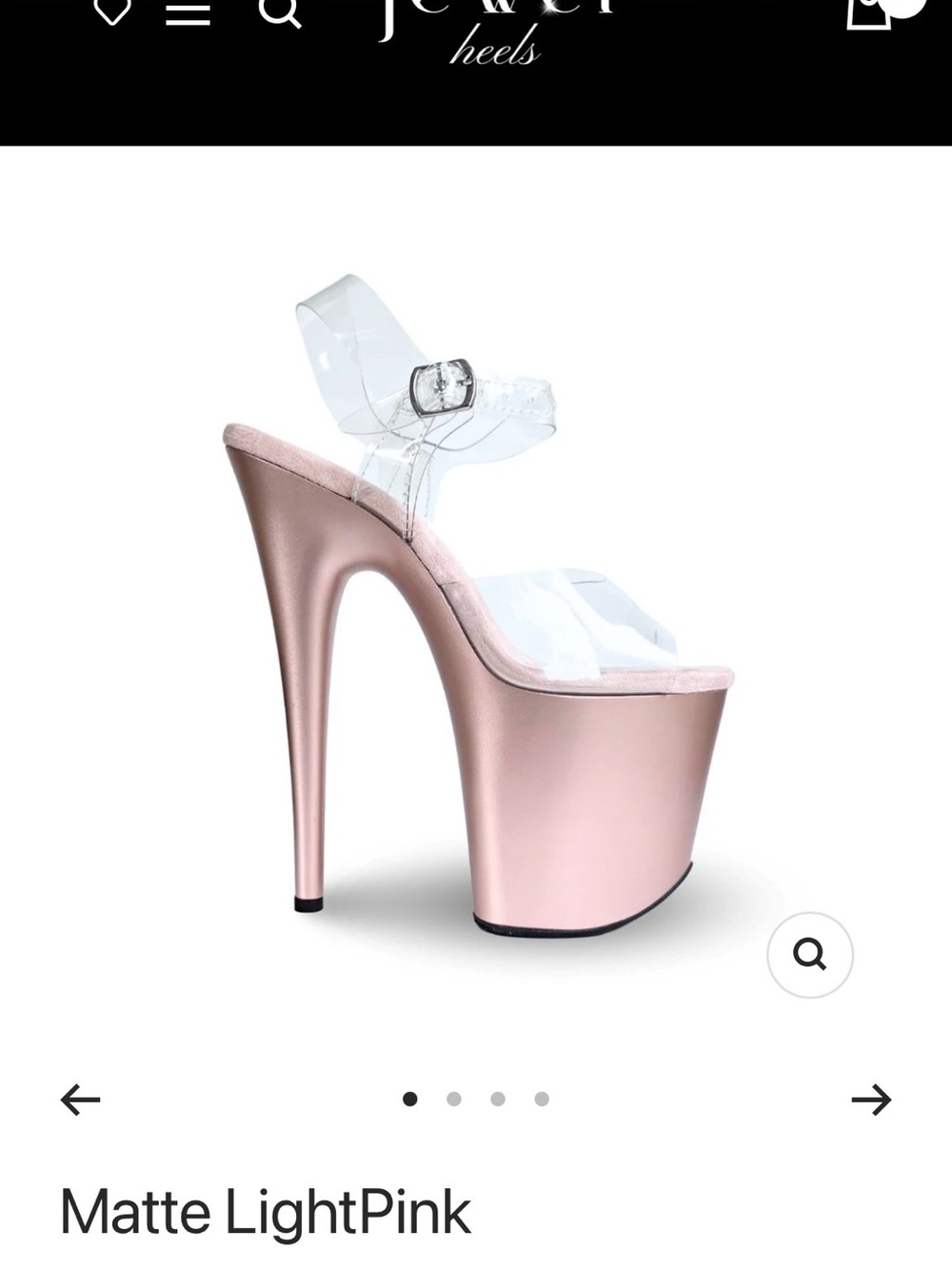 Jewel Heels Matt Light Pink US 8